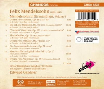 City Of Birmingham Symphony Orchest - Mendelssohn In Birmingham Vol. 5 (SACD)