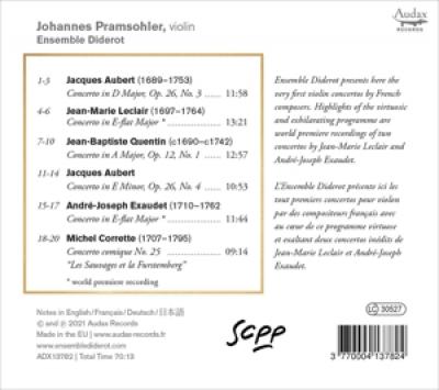 Johannes Pramsohler Ensemble Didero - Concertos Pour Violon