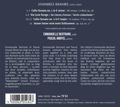 Emmanuelle Bertrand Pascal Amoyel - Johannes Brahms Sonatas & Liebeslie
